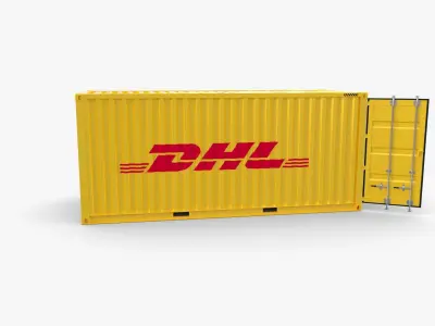 20ft Shipping Container DHL 3D model