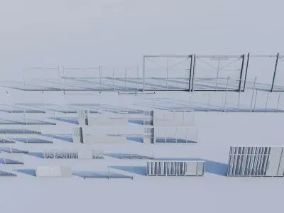 Metal Fences with Gate Design Pack 3D model