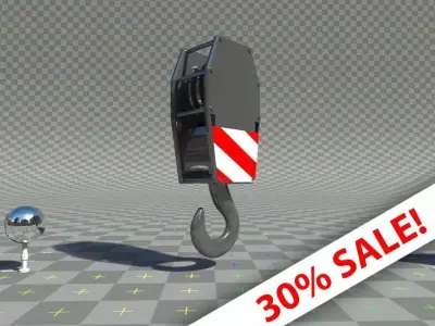 Crane lifting hook-claw Low-poly 3D model