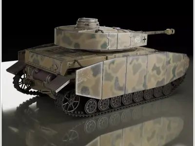 Panzer IV Ausf G summer 1944 camouflage - 4K Textured  3D model