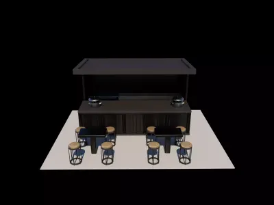 Container cafe 3D model