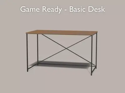 Low-Poly Industrial Desk - Game Ready PBR Low-poly 3D model
