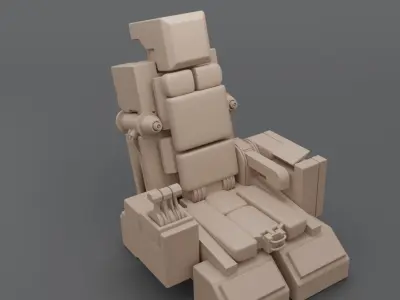 Pilot seat Free low-poly 3D model