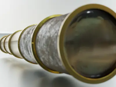 Spyglass Telescope high-poly 3D model