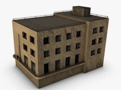 Low poly building 3D model