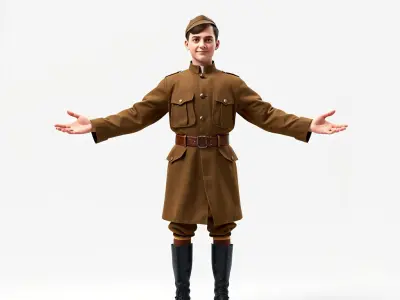 World War Soldier Rigged and Animated D Model Low-poly 3D model