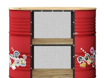 Barrel reception desk 3D model