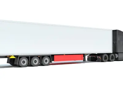 Truck with Reefer Refrigerator Trailer 3D model order