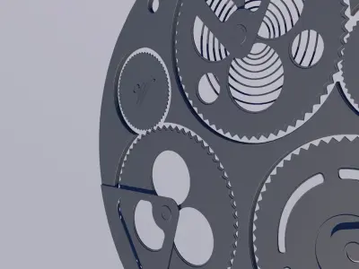The face of a mechanical watch with holders Low-poly 3D model