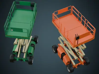Scissor Lift 2A Low-poly 3D model