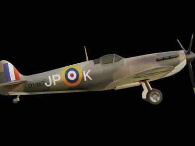 Spitfire Low-poly 3D model