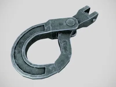 Industrial Hook Low-poly 3D model purchase