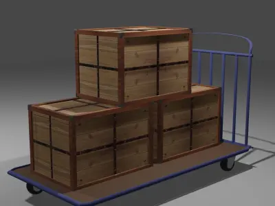 box wooden transporter Free 3D model