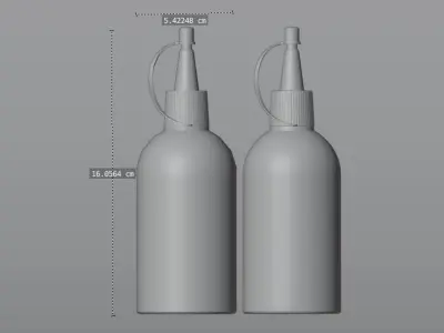 plastic bottle for liquid Low-poly 3D model