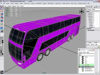 autobus bus Low-poly 3D model