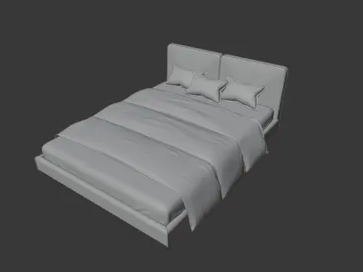 3d Realistic Bed Model With interior 3D model