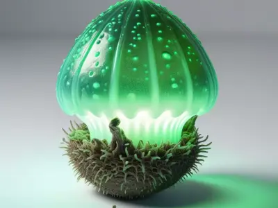 Bioluminescent Fantasy Plant 3D model