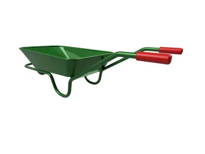 Wheelbarrow Low-poly 3D model 5