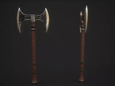 Decorative Battle Axe  Low-poly 3D model