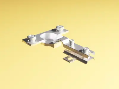 LOW POLY HINGE metal bracket Low-poly 3D model