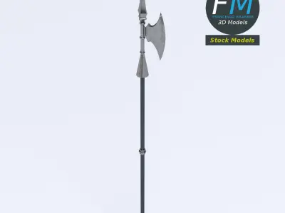 Medieval halberd 3D model