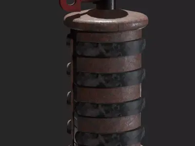 Bomb Game Ready - Low Poly 3d Model metal bottle Low-poly 3D model