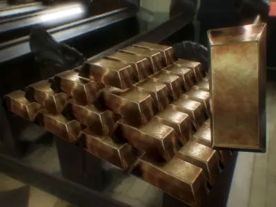 Copper bar Low-poly 3D model purchase