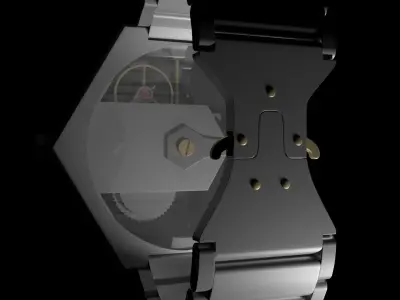 Mechanical watch with original parts 3D model