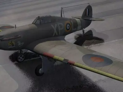 Hawker Hurricane Mk-2b 3D model