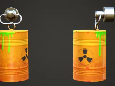Barrel Weapon Charm - Low Poly Game Ready Low-poly 3D model