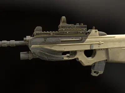 F2000 gun Low-poly 3D model