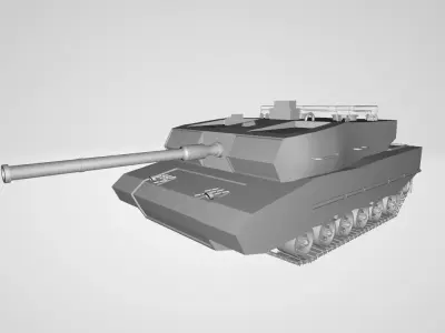 Leopard 2a4 Low Poly Model Low-poly 3D model
