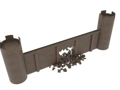 Ruined Castle Low-poly 3D model