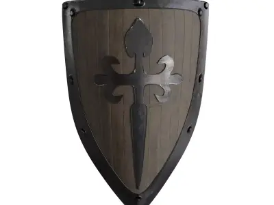 Crusader Shield Low-poly 3D model buy