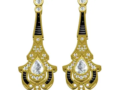 Antique Long Cocktail Earring 3D print model