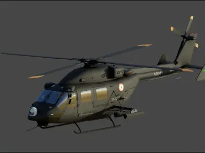 HAL ALH WSI Rudra Attack Helicopter 3D model