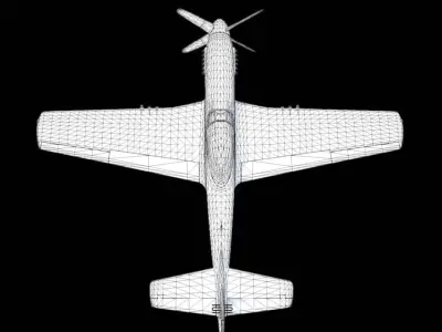 P51 Mustang Low-poly 3D model purchase