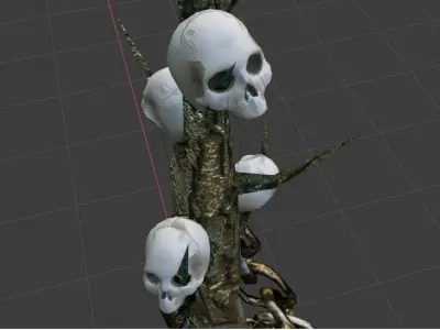CREEPY AXE - HORROR WEAPON Low-poly 3D model