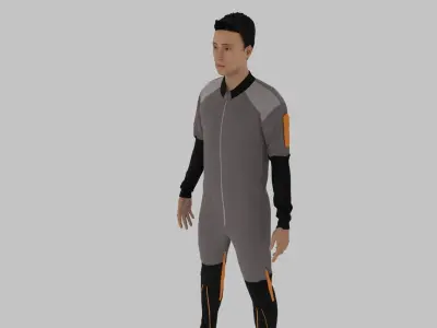 Parachute Jumper Low-poly 3D model