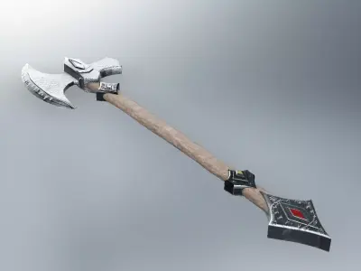 Celestial Crescent The Radiant War Axe Low-poly 3D model