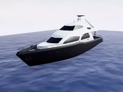 Yacht boat in ocean 3D model