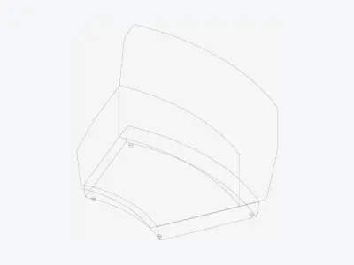 Seating - Contemporary - Blume - Extension - Back - Round Low-poly 3D model