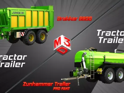 Drakkar 6600 with Zunhammer PRO FANT Tractor Trailers 3D Model Pack