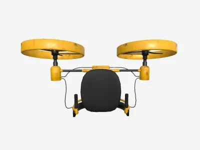 Jetpack Electric B04 Yellow  - SciFi Character Design Low-poly 3D model