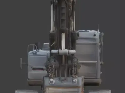 Gothic Coffin-Themed Excavator 3D Model Low-poly 3D model