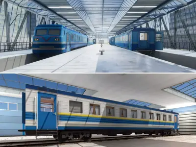 Passenger Train Interiors 3D Model Pack