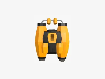 Jetpack Low Poly A01 - SciFi Character Design Low-poly 3D model