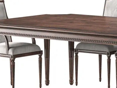 chairish table and chair art 4353 3D model