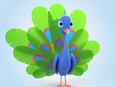 Peacock 3D model 3