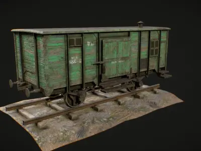 Railway carriage Free low-poly 3D model